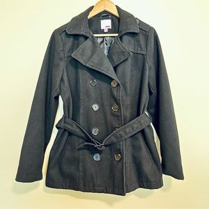 Black belted peacoat